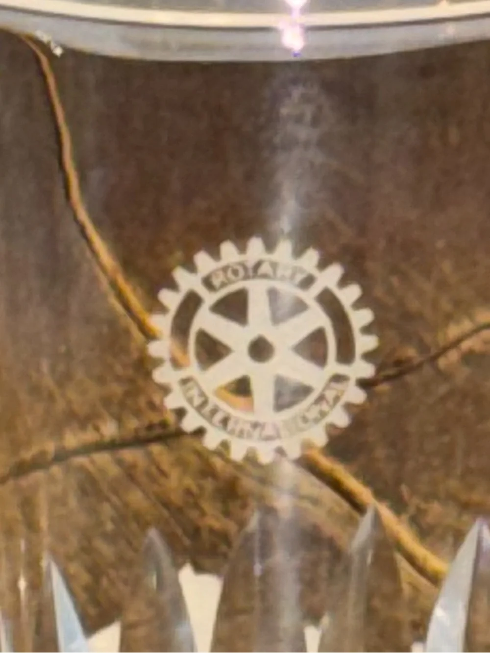 Rotary International Etched Crystal Glass Cut Crystal Tumbler 4